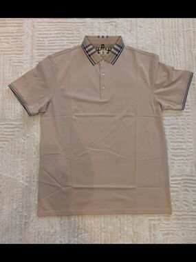 Brand Choice Tan Polo with Signature Check Collar